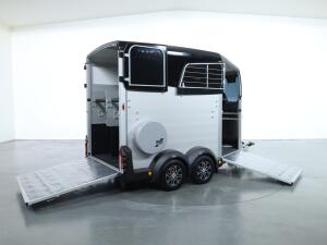 2025 Ifor Williams HBX506 2 paards trailer - Voorlosser RH (zilver)
