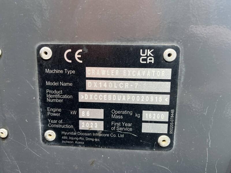 2023 Doosan DX140 LCR-7 VK10818 | Graafmachine | Rups Graafmachine